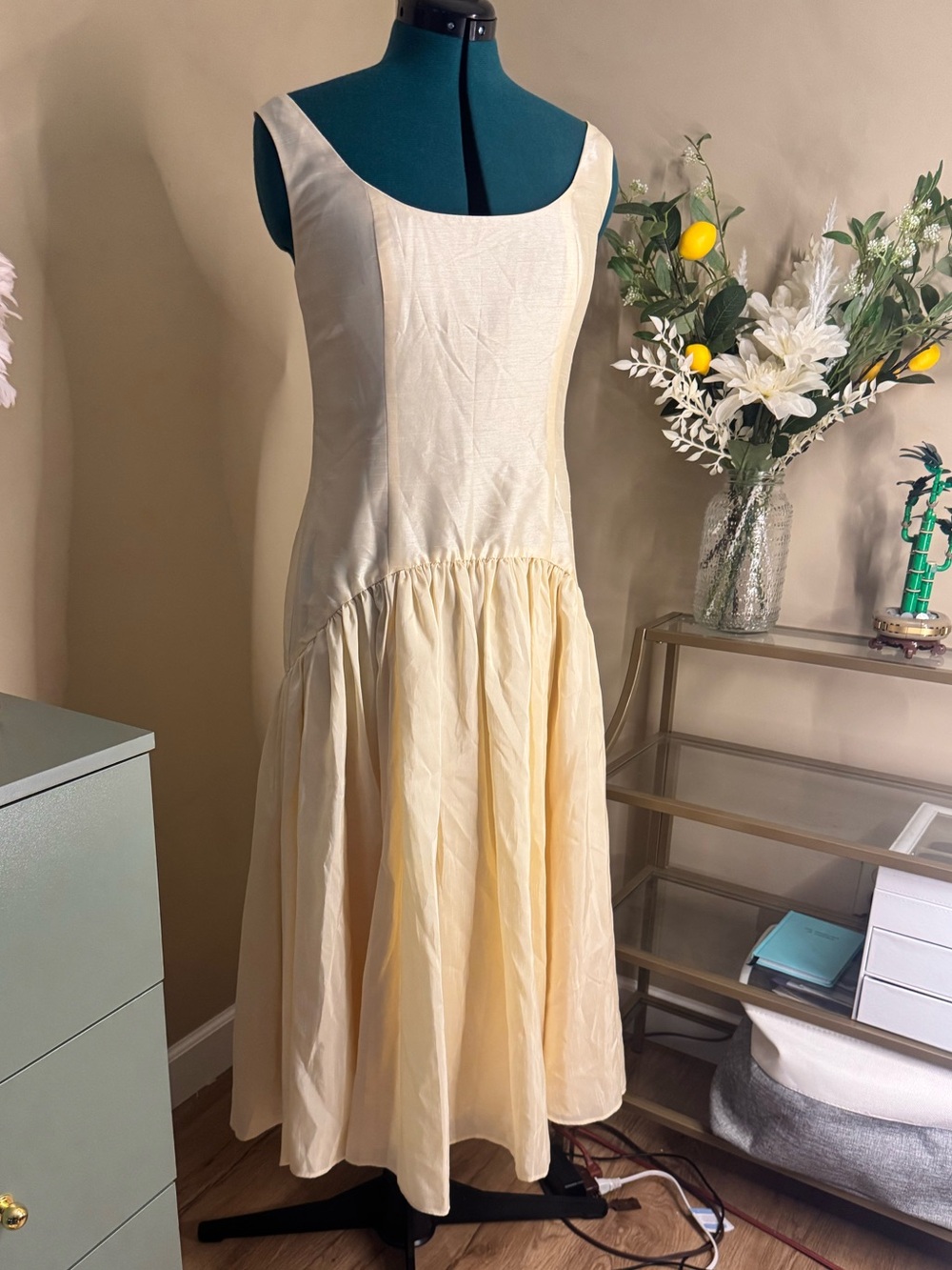 Hutch Pale Yellow Sleeveless Midi Dress
